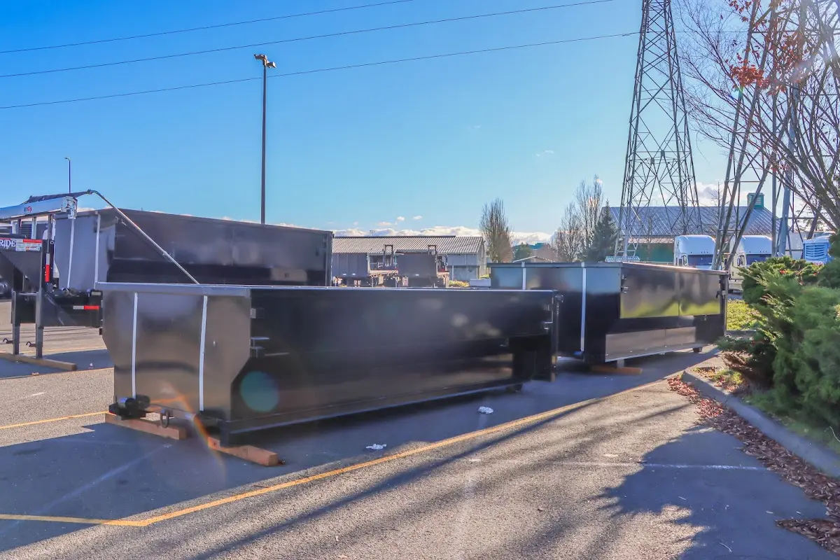 Roll-off dumpster ready for waste disposal at job site for Construction Dumpster Rental in Bethlehem